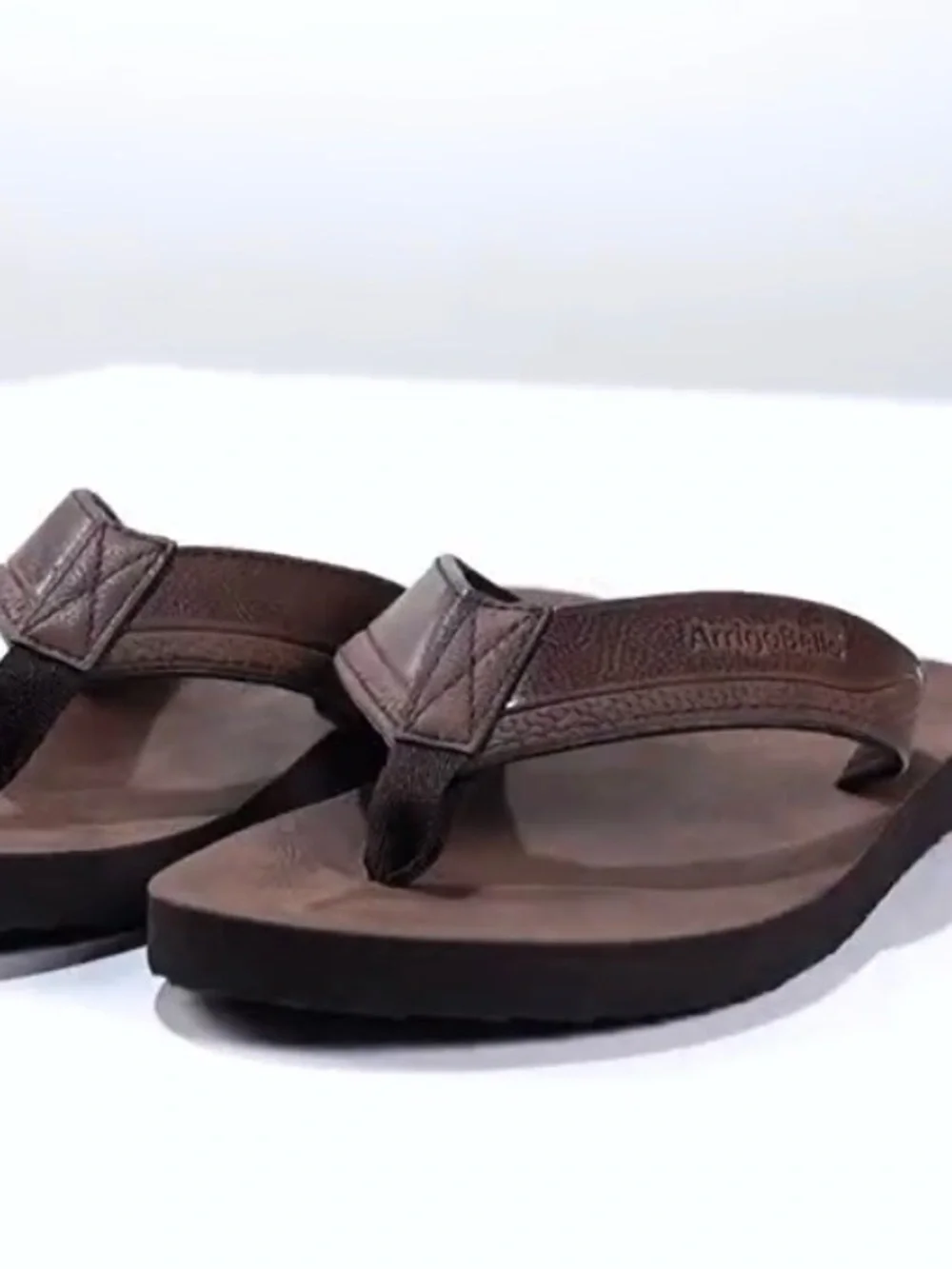 Men's Brown Leather Flip Flop Sandals